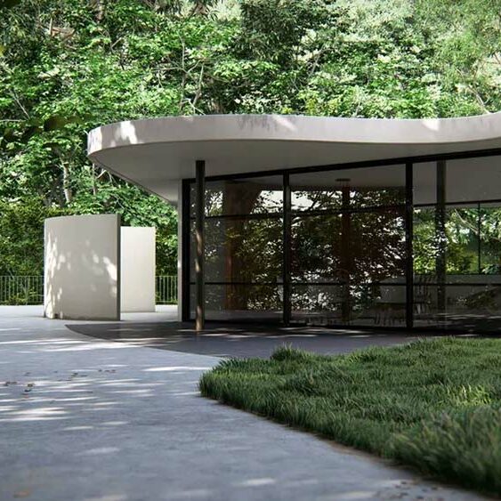 Projet Lumion 2023 Casa Das Canoas - Vue perspective extérieur