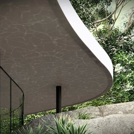 Projet Lumion 2023 Casa Das Canoas par Adam Ingram - Reflets de la piscine