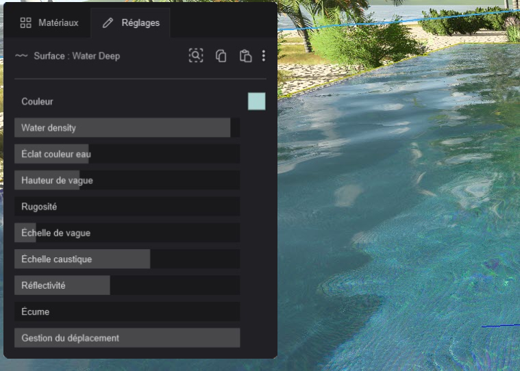 réglages-du-matériau-eau-lumion
