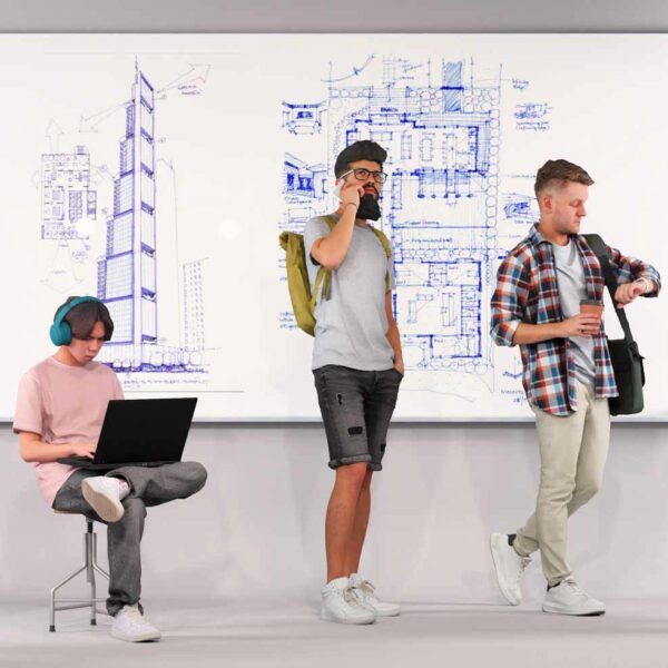 Personnages-bibliotheque-objets-Lumion-2023