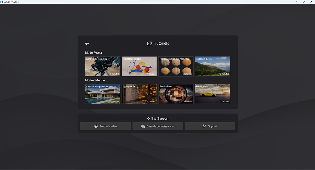 Tutoriels-Lumion-interface