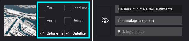 Cases-cocher-afficher-masquer-materiaux-Lumion