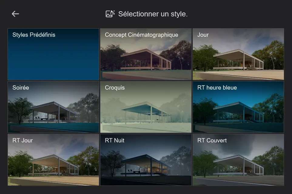 Ambiance-styles-predefinis-modifiables-Lumion